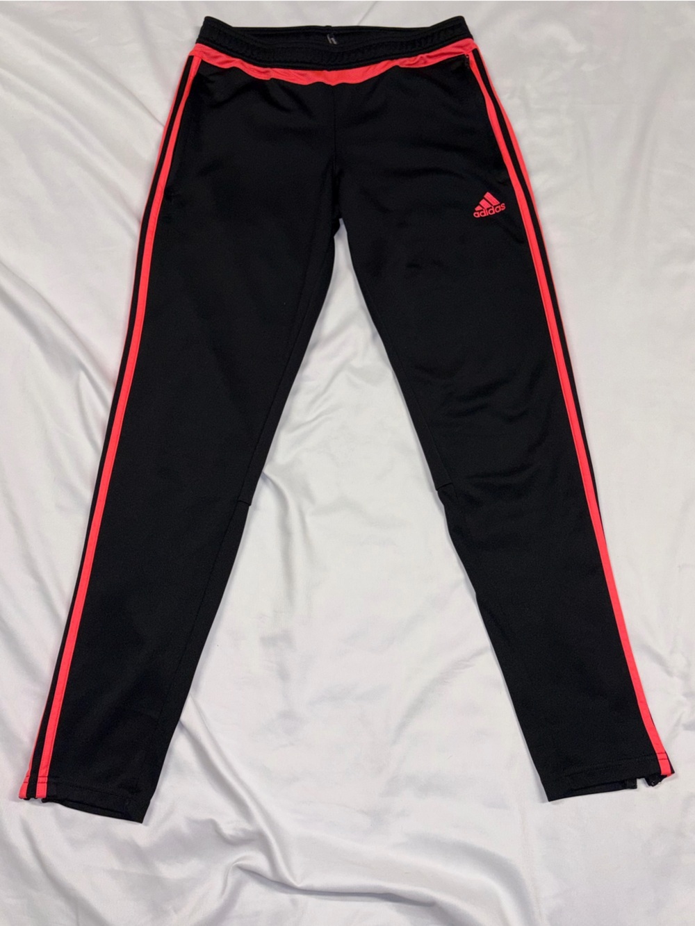 adidas Black Leggings with Pink Side Stripes Lot H